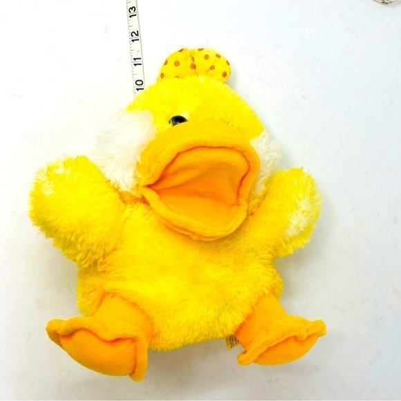 Fine Toy Yellow Quacking Duck Hand Puppet Plush 10” - Picture 3 of 7